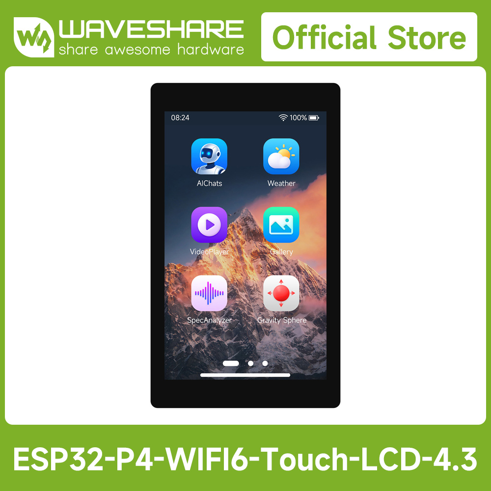 Esp32 P4 - Waveshare ESP32-P4-WIFI6 4.3inch Development Board, 480