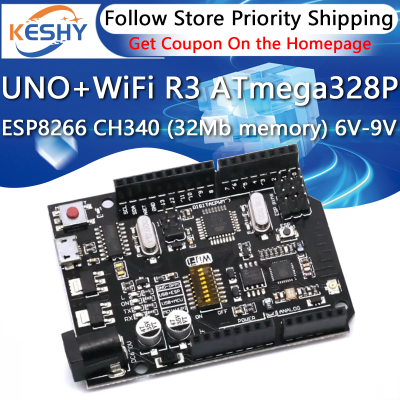 Esp8266 Nodemcu - UNO+WiFi R3 ATmega328P+ESP8266 CH340 (32Mb memory)