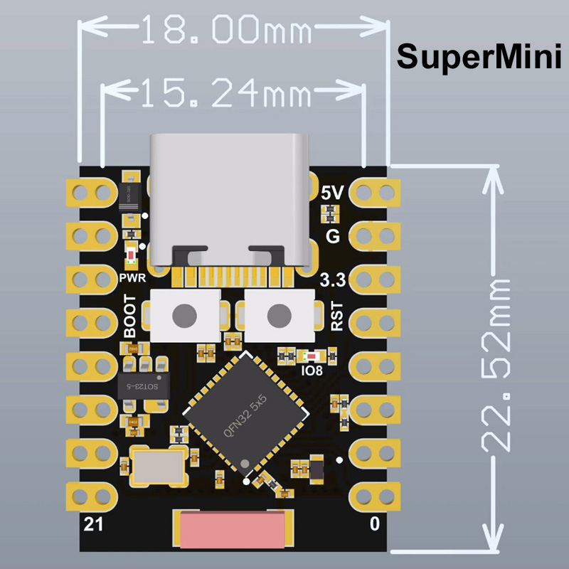 For ESP32-S3 Supermini Pro MIN - đánh giá và giá Espressif Esp32